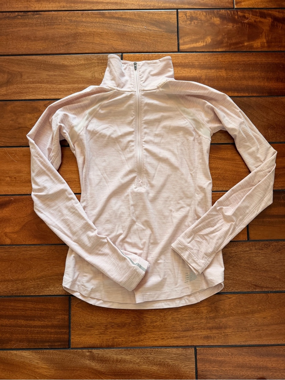 New Balance Light Pink Long-Sleeve Half-Zip Performance Top